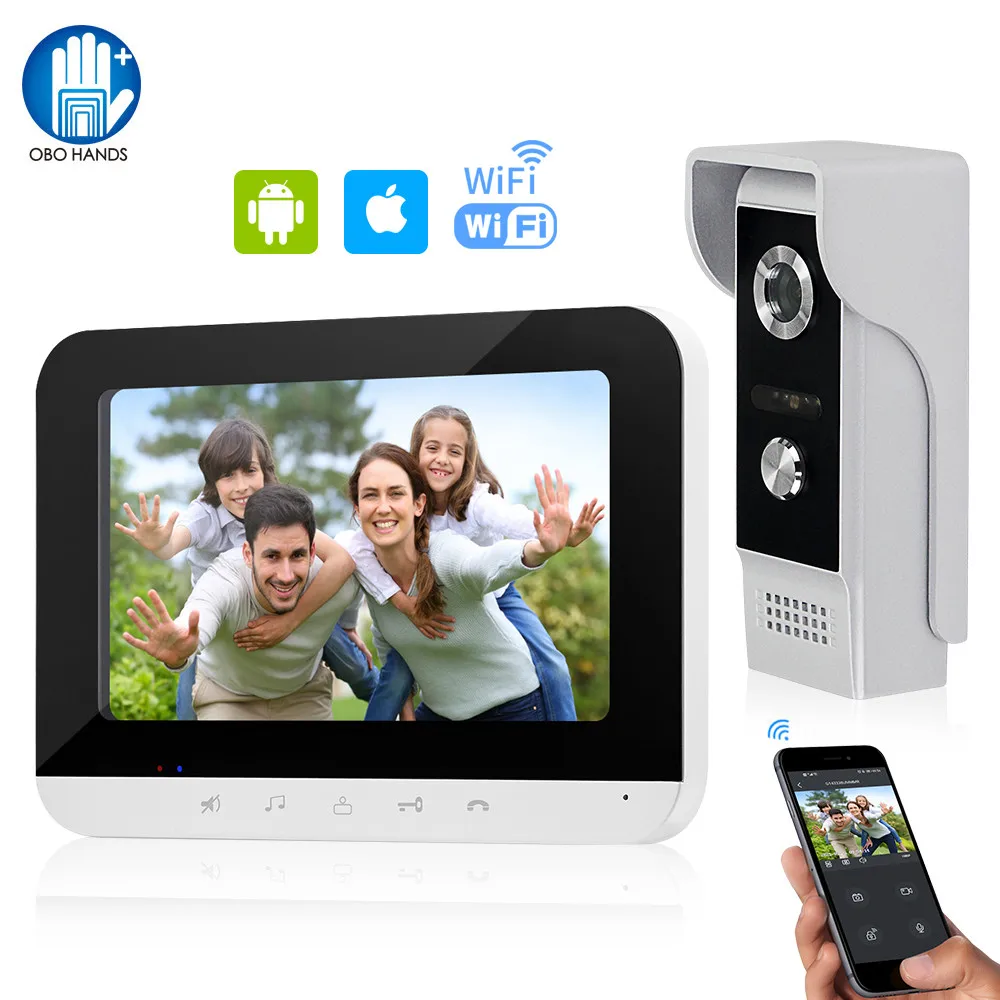 7inch Wireless WiFi Video Door Bell Doorphone Intercom System Kit Video Camera + Color Indoor Monitor Screen for Home/Apartment
7inch Wireless WiFi Video Door Bell Doorphone Intercom System Kit Video Camera + Color Indoor Monitor Screen for Home/Apartment