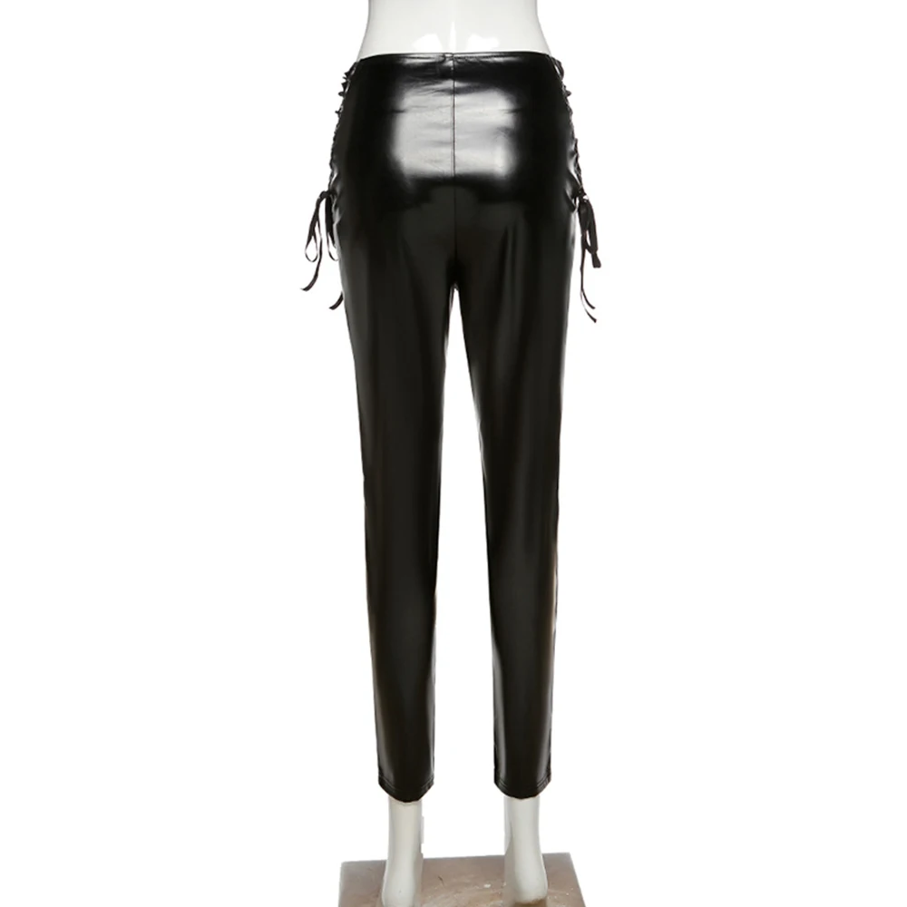 Missnight Sexy Black Pants PU Leather Pants Bandage Lace Up Slim Pants Hollow Out Elastic Black Pencil Pants Streetwear 2021
Missnight Sexy Black Pants PU Leather Pants Bandage Lace Up Slim Pants Hollow Out Elastic Black Pencil Pants Streetwear 2021