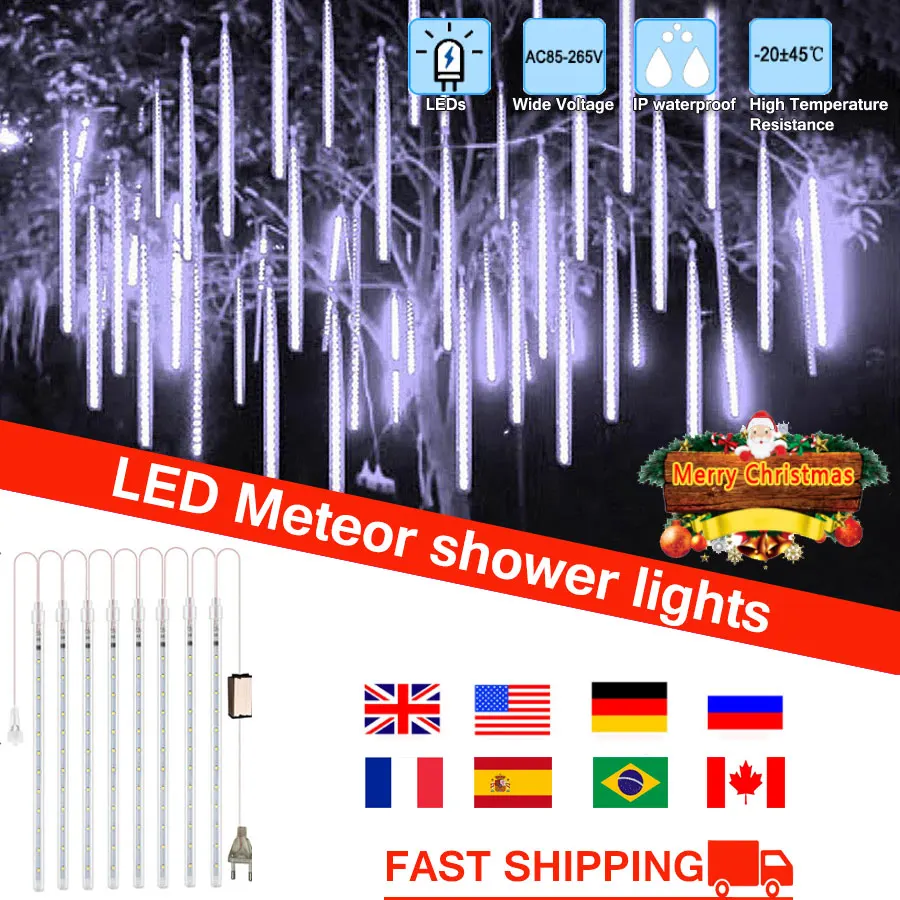 LED Meteor Shower light 30CM/50CM LED Strip Ligh Christmas Light IP65 waterproof Wedding Party Light Outdoor NewYear DecorLight
LED Meteor Shower light 30CM/50CM LED Strip Ligh Christmas Light IP65 waterproof Wedding Party Light Outdoor NewYear DecorLight