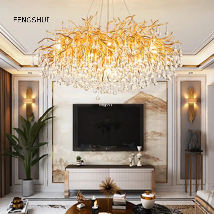 American Light Luxury Crystal Pendant Lights Creative Led Branches Living Dining Room French Hanging Lamp Villa Decor Luminaries
American Light Luxury Crystal Pendant Lights Creative Led Branches Living Dining Room French Hanging Lamp Villa Decor Luminaries