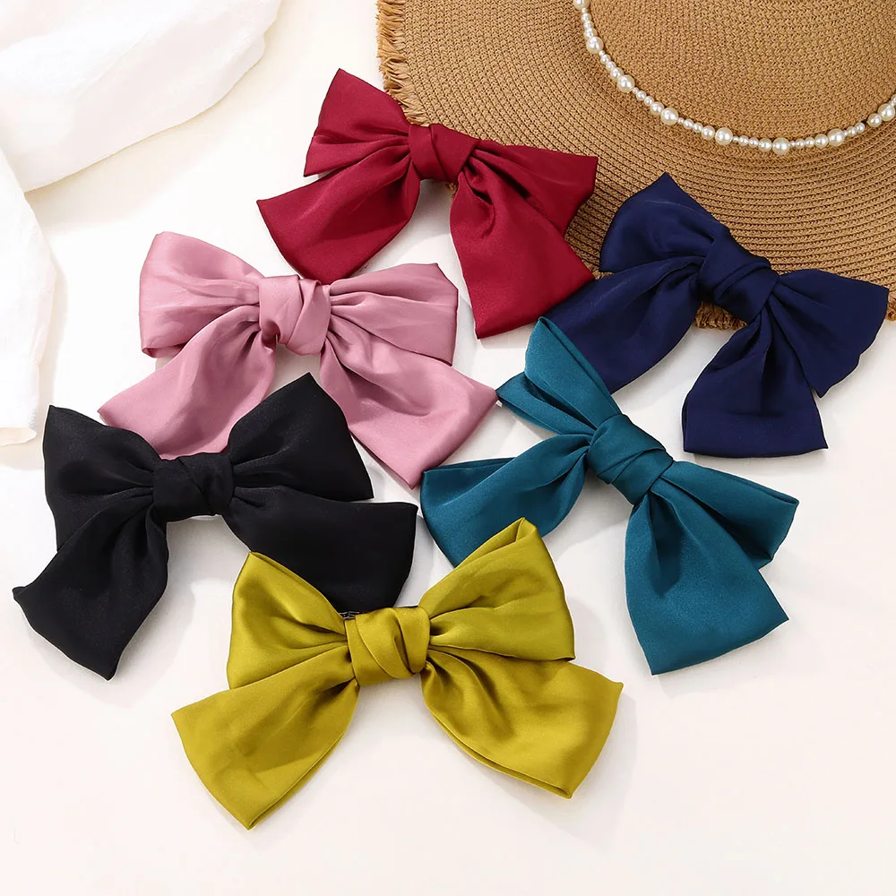 Fashion Bow knot Hair Clip For Women Children Silk Oversized Bow Tie Hairpins Girls Satin Ribbon Ponytail Clip Hair Accessories
Fashion Bow knot Hair Clip For Women Children Silk Oversized Bow Tie Hairpins Girls Satin Ribbon Ponytail Clip Hair Accessories