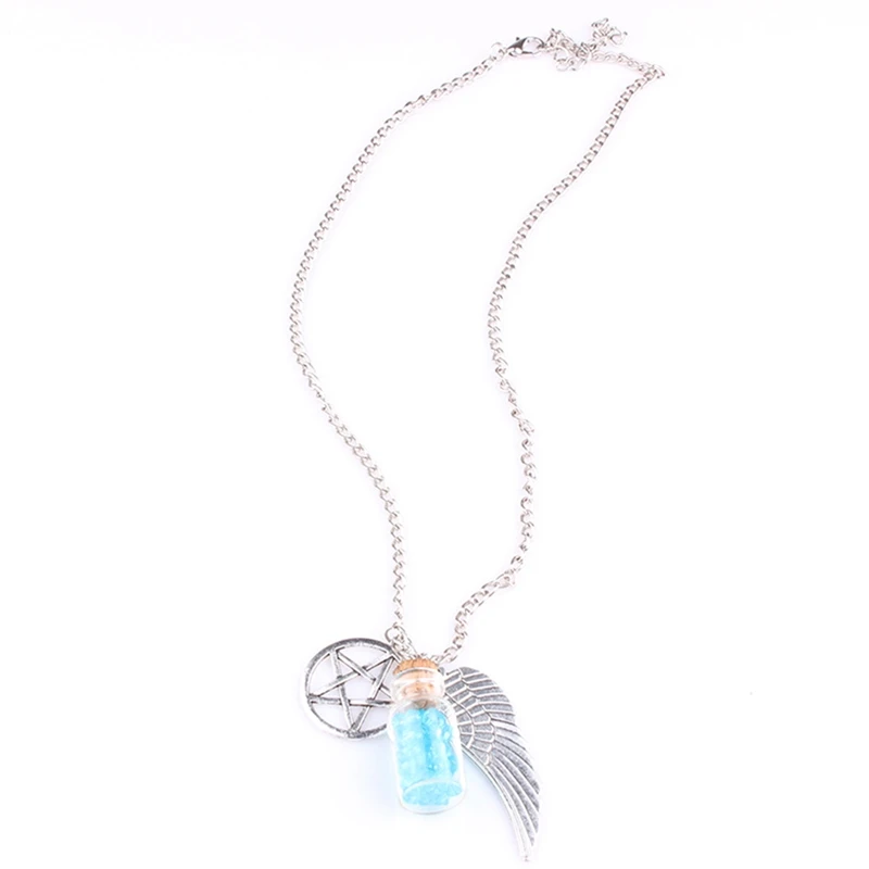 1x Movie Supernatural Wings Pentagram Necklace Wishing Bottle Bead Necklace-Blue Fashion Fashion Accessories Gift for Girl Woman
1x Movie Supernatural Wings Pentagram Necklace Wishing Bottle Bead Necklace-Blue Fashion Fashion Accessories Gift for Girl Woman