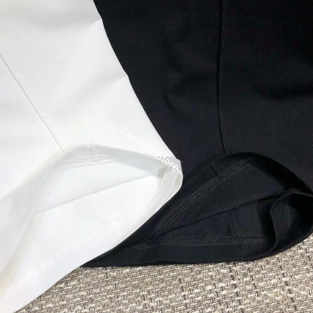 Spring and Summer Women Black White T-shirt Simple Design Line Embroidery Short Sleeve Wild Loose O-neck Pullover Ladies Top
Spring and Summer Women Black White T-shirt Simple Design Line Embroidery Short Sleeve Wild Loose O-neck Pullover Ladies Top