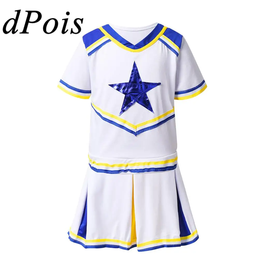 Kids Girls Cheerleading Uniiforms Cosplay Costume Outfit Short Sleeves Tops Pleated Skirt School Show Stage Performance Dress-up
Kids Girls Cheerleading Uniiforms Cosplay Costume Outfit Short Sleeves Tops Pleated Skirt School Show Stage Performance Dress-up