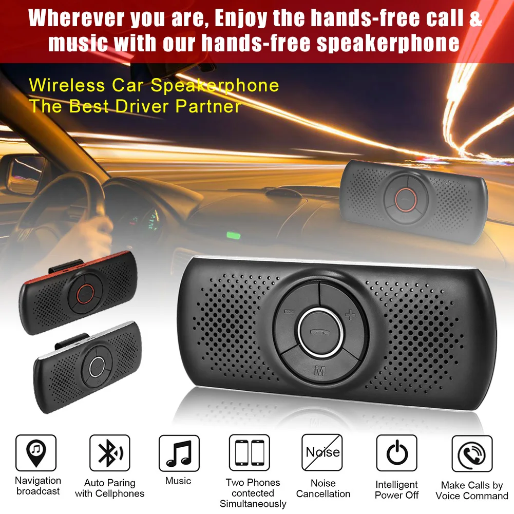 Wireless Bluetooth-compatible Car Kit Set Handsfree Speakerphone Multipoint Sun Visor Speaker For Phone Smartphones Car B-T
Wireless Bluetooth-compatible Car Kit Set Handsfree Speakerphone Multipoint Sun Visor Speaker For Phone Smartphones Car B-T