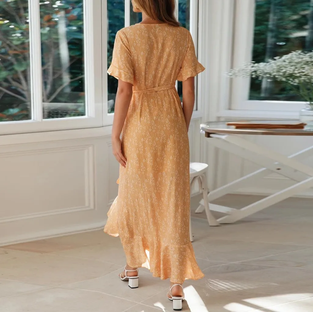 2020 Fashion Women Dress Summer Sexy Sleeveless Floral V Neck Split Ruffle Boho Daily Beach Long Dress ropa mujer L41
2020 Fashion Women Dress Summer Sexy Sleeveless Floral V Neck Split Ruffle Boho Daily Beach Long Dress ropa mujer L41
