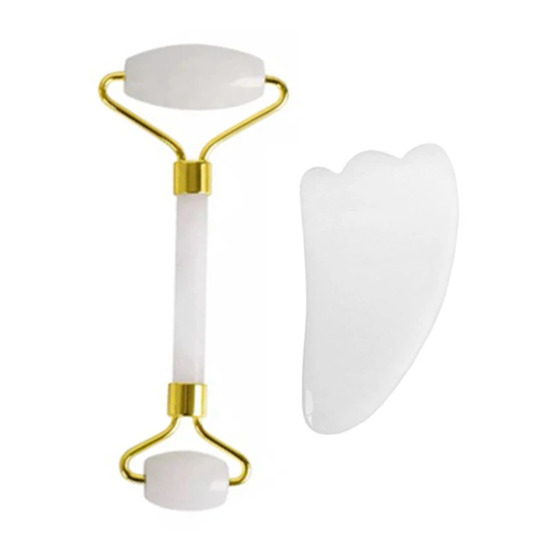 Natural White Jade Roller Guasha Board Scraper Set Rose Quartz Face Roller Black Obsidian Massage Gua Sha Tool Facial Massager
Natural White Jade Roller Guasha Board Scraper Set Rose Quartz Face Roller Black Obsidian Massage Gua Sha Tool Facial Massager