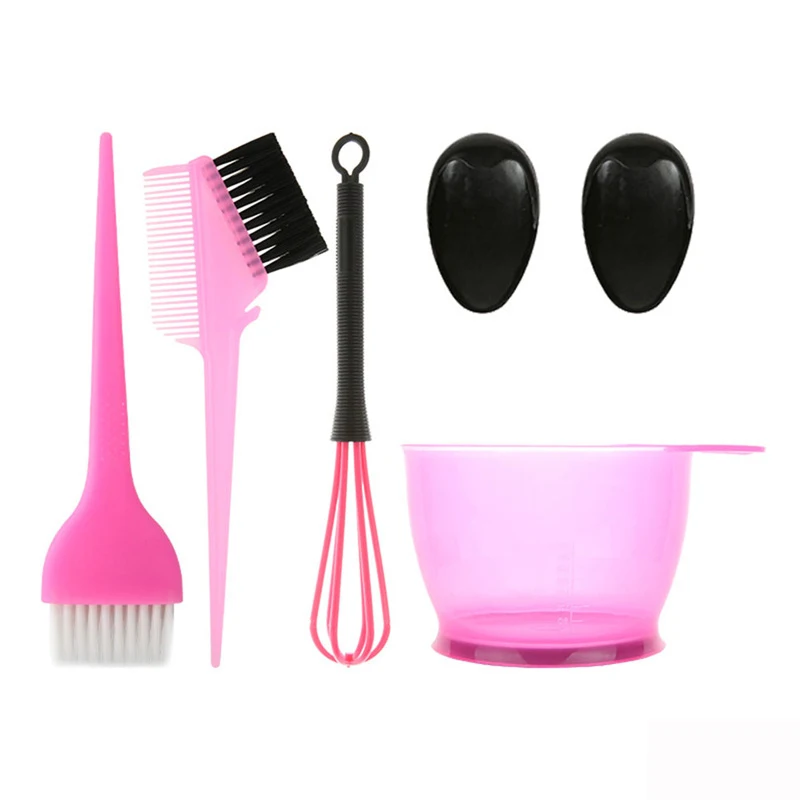 

5PCS Home Salon Hair Dyeing Brush Hair Dyeing Cream Bowl Coloring Brush Comb Earcap Clips Dyeing Cape Kits Hair Tint Tool