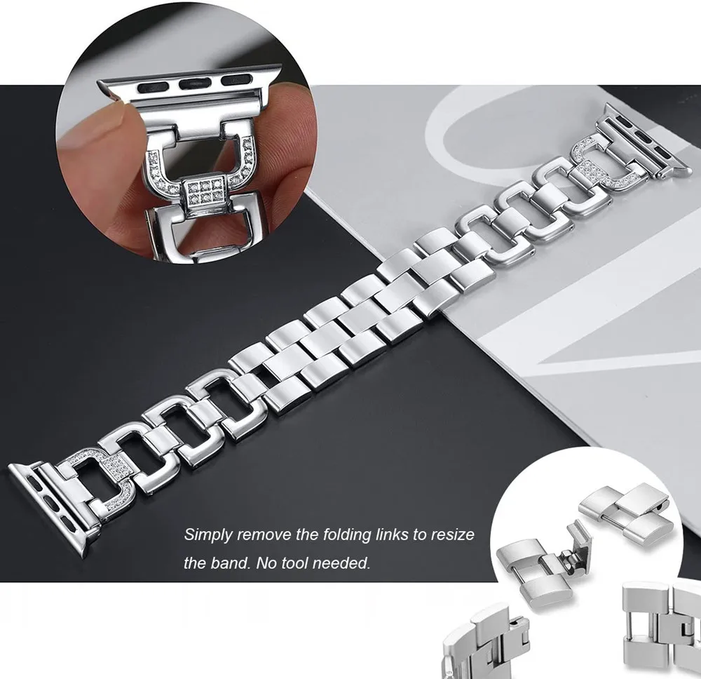 Jewelry Watchbands For Apple Watch 6 SE Band 44mm 40mm Strap iWatch 5 4 Bling Bracelet For Applewatch 3 42mm 38mm Metal Bands
Jewelry Watchbands For Apple Watch 6 SE Band 44mm 40mm Strap iWatch 5 4 Bling Bracelet For Applewatch 3 42mm 38mm Metal Bands
