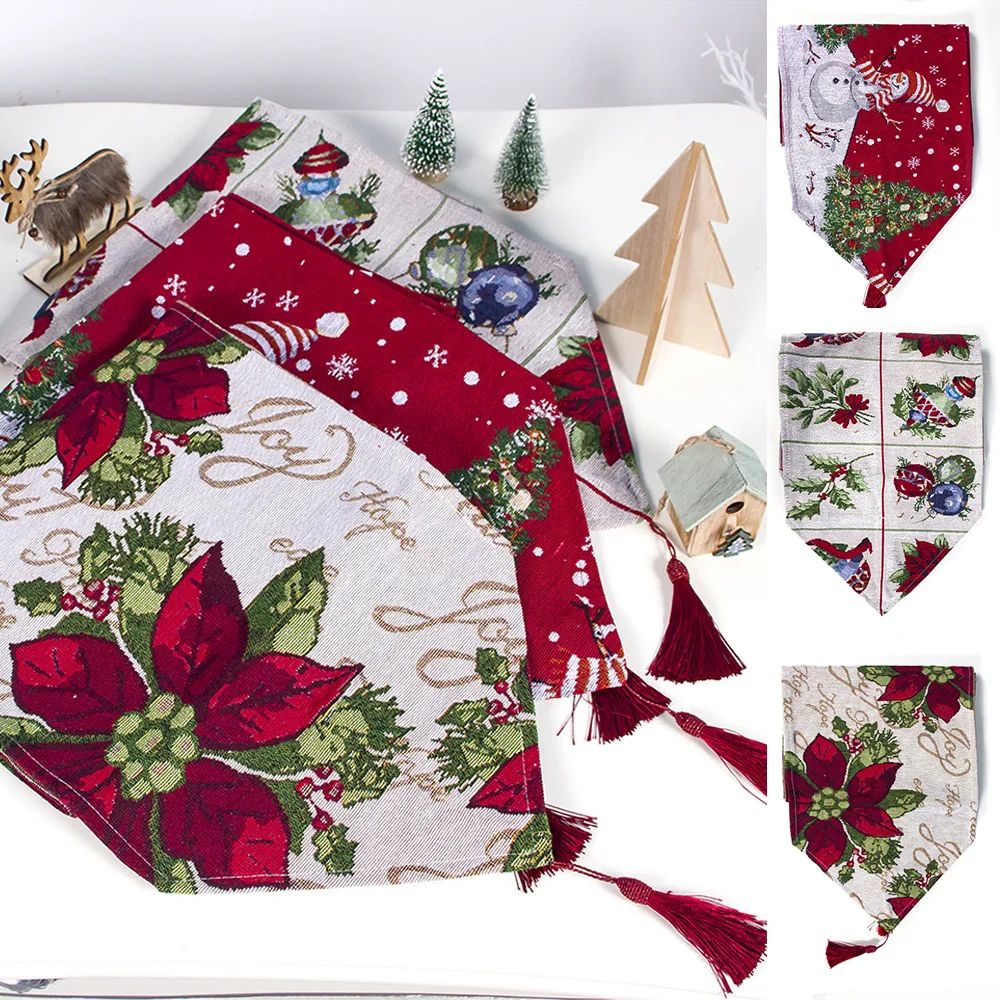 Printed Table Runner Christmas Table Cloth Cover Xmas Tree Decoration Hangers For Home New Year Holiday Decor
Printed Table Runner Christmas Table Cloth Cover Xmas Tree Decoration Hangers For Home New Year Holiday Decor