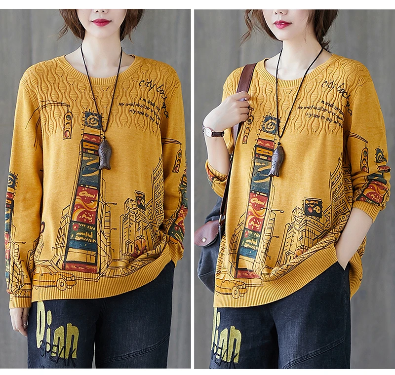 Vintage Lady Butterfly Print Sweaters Pullovers Femme Winter Loose Print Pullovers Woman Knitted Tops
Vintage Lady Butterfly Print Sweaters Pullovers Femme Winter Loose Print Pullovers Woman Knitted Tops