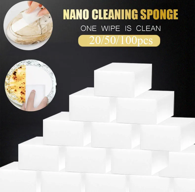 White Melamine Magical Sponge Eraser 50 pcs For Kitchen Bathroom 100 pcs Multifunctional Cleaning Dishwashing Sponge Brush
White Melamine Magical Sponge Eraser 50 pcs For Kitchen Bathroom 100 pcs Multifunctional Cleaning Dishwashing Sponge Brush