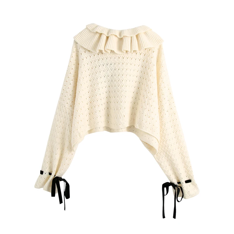 Korean style Sweet Women Ruffles sweater 2020 New arrival Lace up Bow Beige Oversized Knitted tops Female Fashion YNZZU YT924
Korean style Sweet Women Ruffles sweater 2020 New arrival Lace up Bow Beige Oversized Knitted tops Female Fashion YNZZU YT924