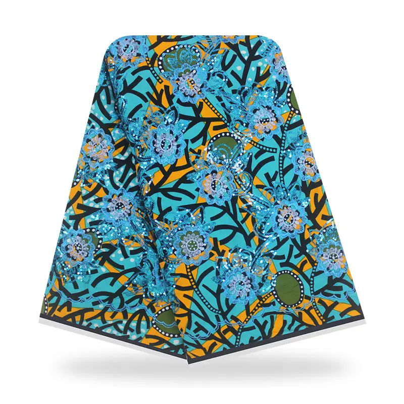 New wax cloth embroidery sequins wax print fabric high quality with wholesale price SH200702s
New wax cloth embroidery sequins wax print fabric high quality with wholesale price SH200702s