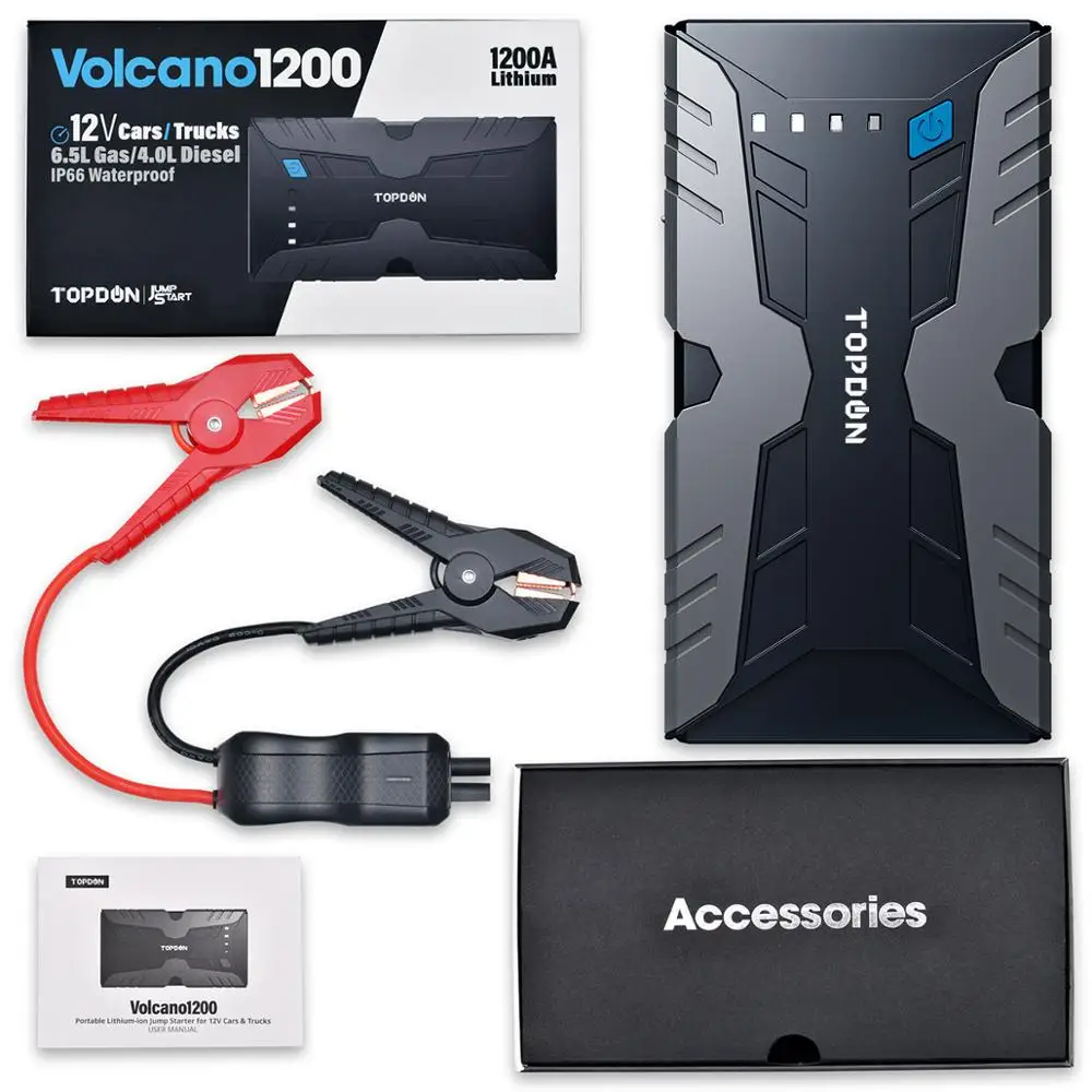 TOPDON V1200 12V Jump Starter Power Bank 1200A Peak Car Jump Starter Booster Battery Power Bank 12800mAh Auto Car Charger
TOPDON V1200 12V Jump Starter Power Bank 1200A Peak Car Jump Starter Booster Battery Power Bank 12800mAh Auto Car Charger