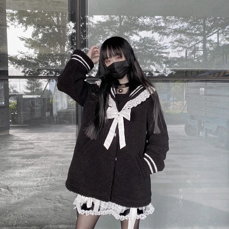 Женский кардиган с капюшоном Yangelo Harajuku черный Свободный в готическом стиле и