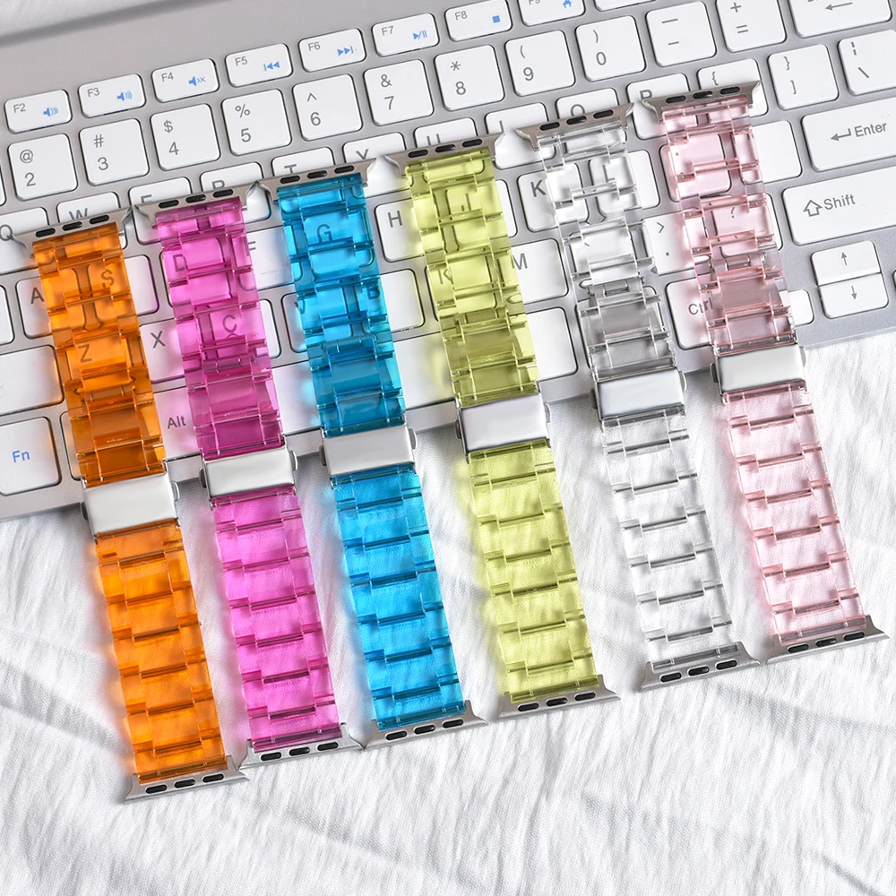 Resin Watch strap for apple watch 6 5 4 band 42mm 38mm correa transparent steel for iwatch 6 series 5 4 3/2 watchband 44mm 40mm
Resin Watch strap for apple watch 6 5 4 band 42mm 38mm correa transparent steel for iwatch 6 series 5 4 3/2 watchband 44mm 40mm