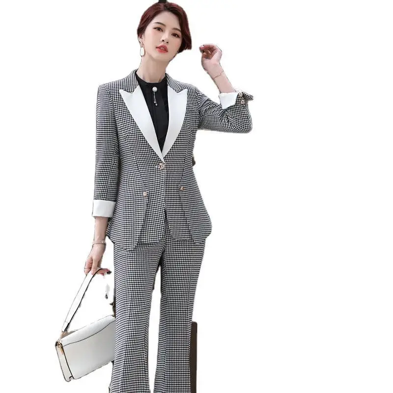 Korean spring and Autumn office attire women professional clothes for women jacket and pants set work suits for women 
Korean spring and Autumn office attire women professional clothes for women jacket and pants set work suits for women