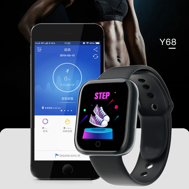Цифровые умные часы с Bluetooth водонепроницаемые фитнес-трекер пульсометр кровяное