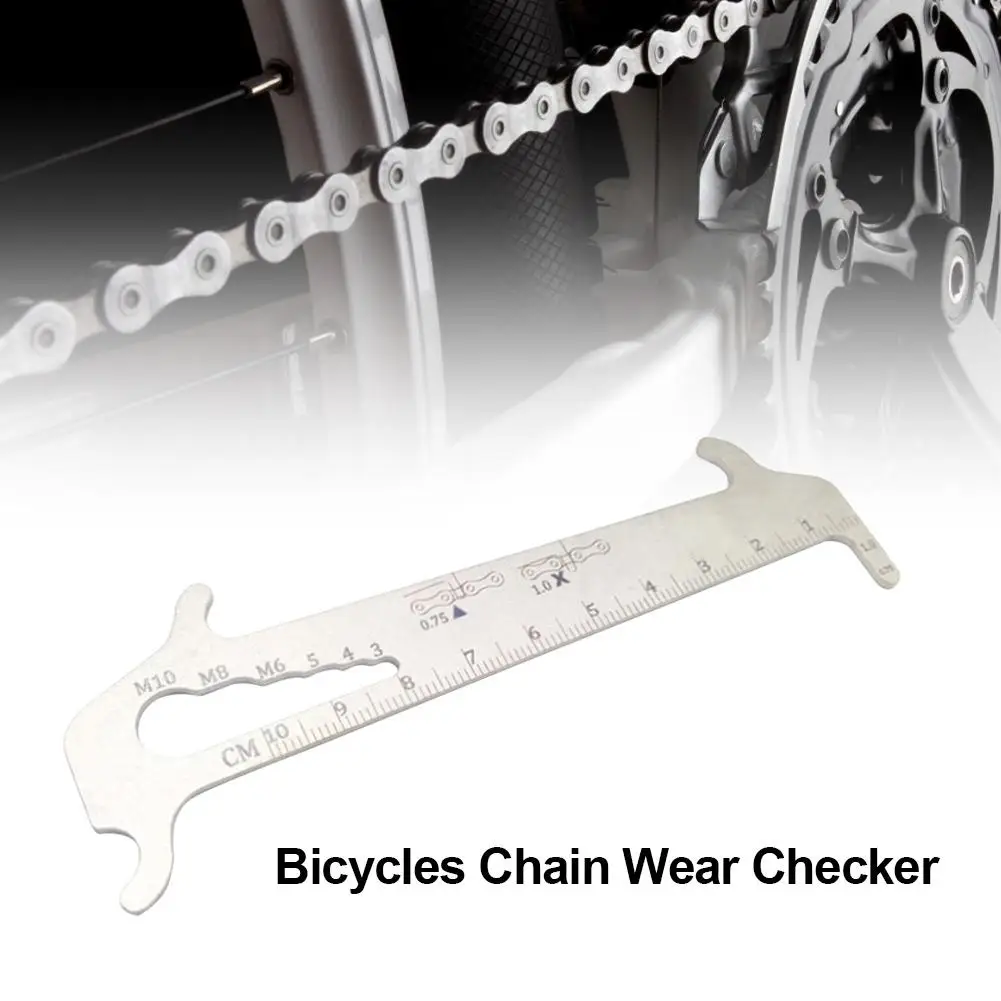 Multi-function Bicycle Chain Ruler Checker Chain Wear Indicator Tool for Mountain Bike/Folding Bicycle/Road Vehicles/MTB
Multi-function Bicycle Chain Ruler Checker Chain Wear Indicator Tool for Mountain Bike/Folding Bicycle/Road Vehicles/MTB