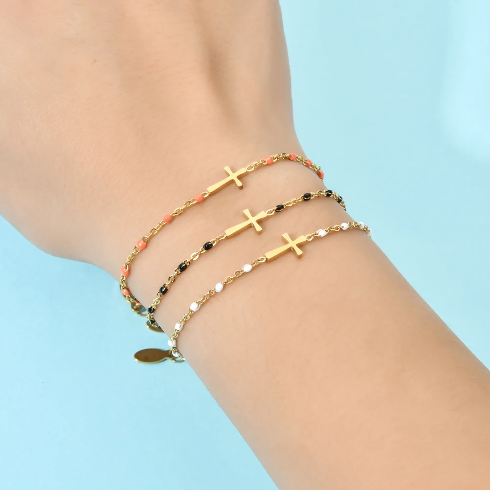ZMZY Boho Thin Style Fashion Chain Jesus Christian Stainless Steel Bracelet Women Gold Color Charm Cross Bracelet Girls Jewelry
ZMZY Boho Thin Style Fashion Chain Jesus Christian Stainless Steel Bracelet Women Gold Color Charm Cross Bracelet Girls Jewelry