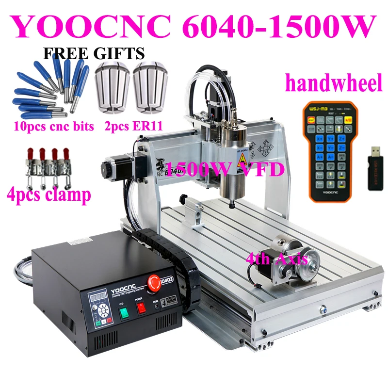 1500 Вт маршрутизатор CNC VFD 6040 с ручным колесом USB LTP Mach3 управление 3 4 осей ЧПУ машина для резьбы по дереву Фрезерный гравер
1500 Вт маршрутизатор CNC VFD 6040 с ручным колесом USB LTP Mach3 управление 3 4 осей ЧПУ машина для резьбы по дереву Фрезерный гравер