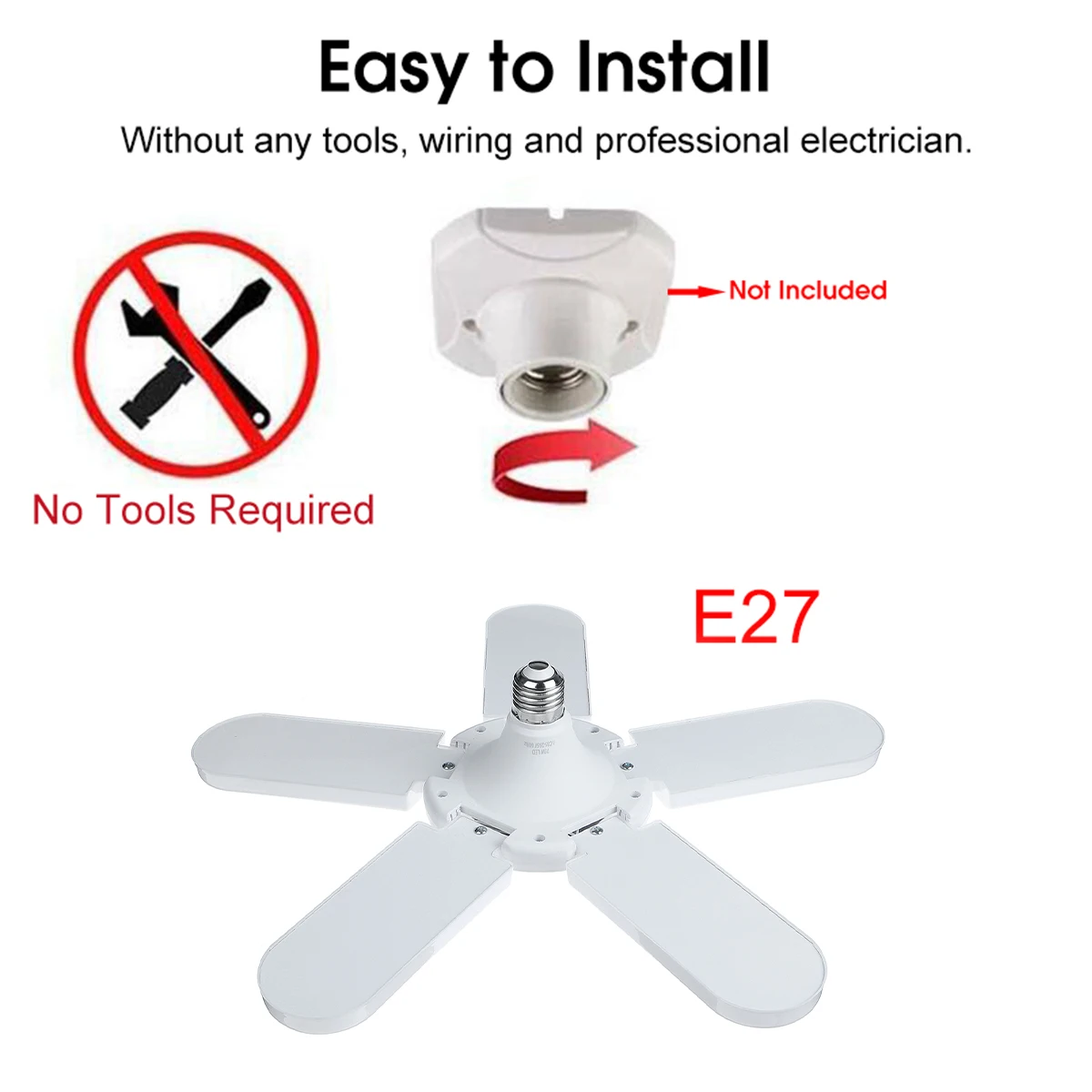 E27 LED Fan Garage Light Bulb 6500K 20000LM 85-265V 2835Led High Bay Ceiling Lamp Super Bright Industrial Lighting Workshop
E27 LED Fan Garage Light Bulb 6500K 20000LM 85-265V 2835Led High Bay Ceiling Lamp Super Bright Industrial Lighting Workshop
