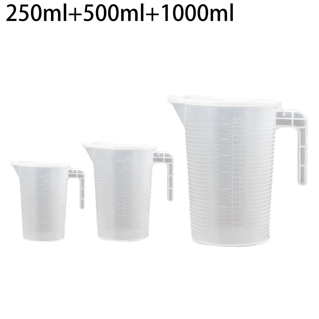 3PC Measuring Cup 250/500/1000ml Scale Cup Food Grade Plastic Mug Kitchen Baking Accessories Outdoor Cooking Supplies
3PC Measuring Cup 250/500/1000ml Scale Cup Food Grade Plastic Mug Kitchen Baking Accessories Outdoor Cooking Supplies