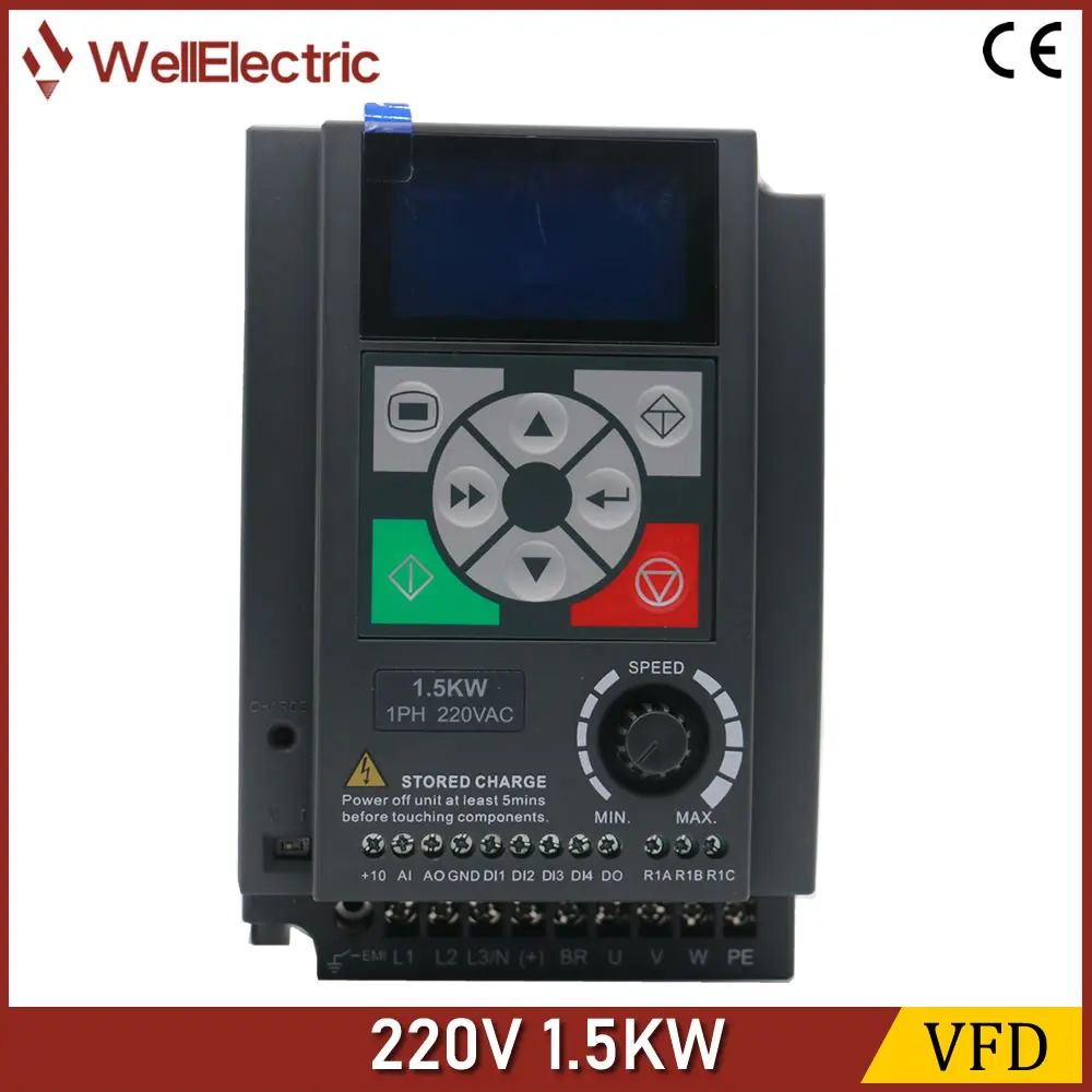 VFD inverter 0.4KW/0.75KW/1.5KW/2.2KW 220V V/F control for Motor Speed Control Frequency Inverter
VFD inverter 0.4KW/0.75KW/1.5KW/2.2KW 220V V/F control for Motor Speed Control Frequency Inverter