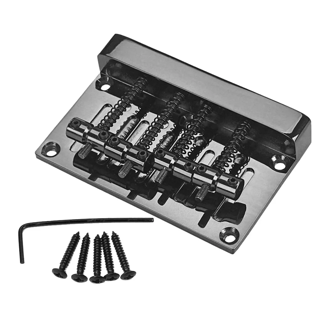 4 String Jazz / Precision Electric Bass Bridge Black +4 Screws Wrench 
4 String Jazz / Precision Electric Bass Bridge Black +4 Screws Wrench