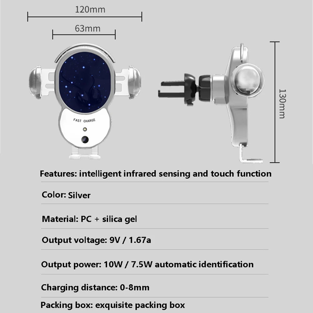 Qi Wireless Charger Fully Automatic Induction Car Phone Holder For iPhone Huawei Samsung Series GPS Navigation Car Charge Stand
Qi Wireless Charger Fully Automatic Induction Car Phone Holder For iPhone Huawei Samsung Series GPS Navigation Car Charge Stand