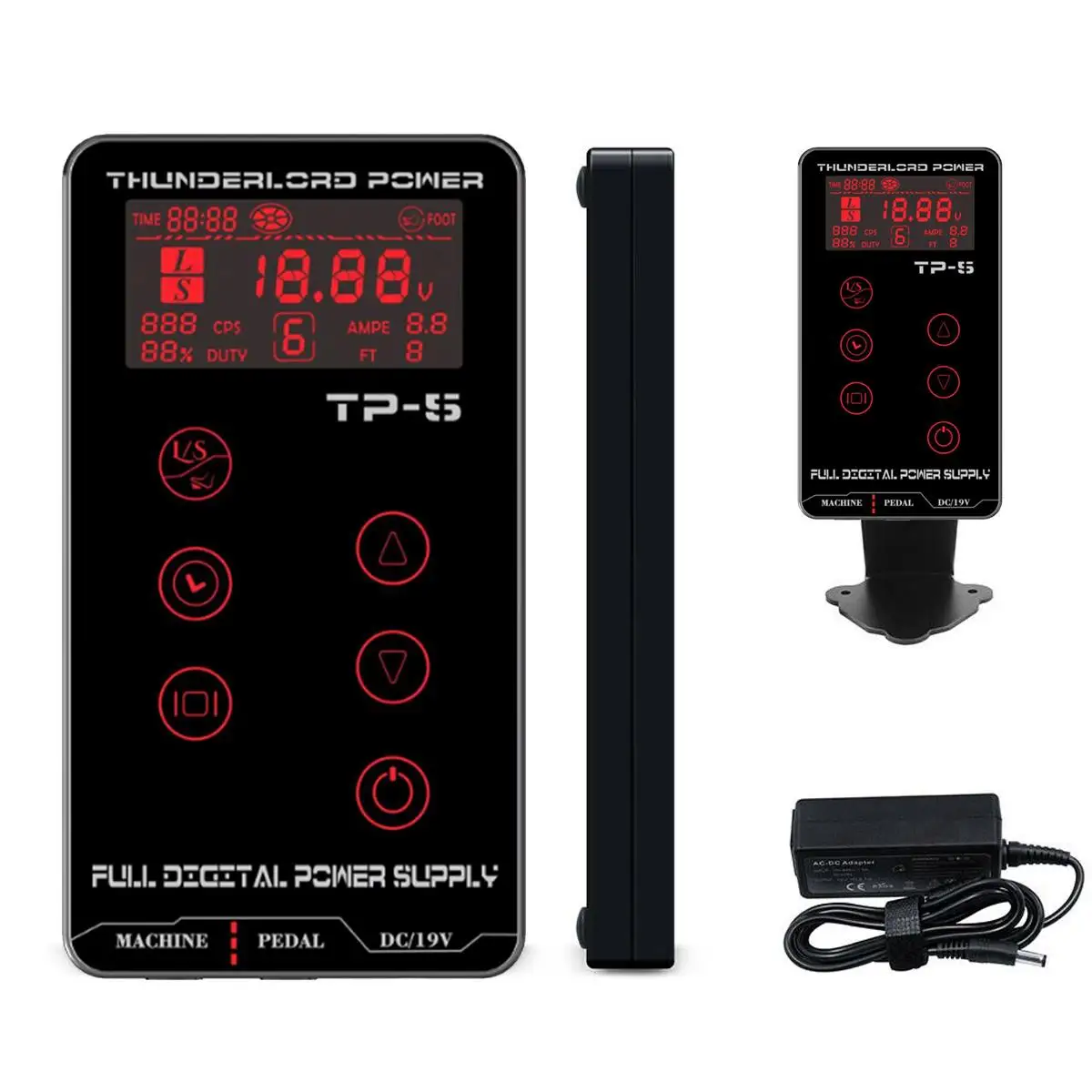 LCD Digital Display Tattoo Power Supply Touch Screen TP-5 Intelligent Digital LCD Makeup Dual Tattoo Power Supplies Set
LCD Digital Display Tattoo Power Supply Touch Screen TP-5 Intelligent Digital LCD Makeup Dual Tattoo Power Supplies Set