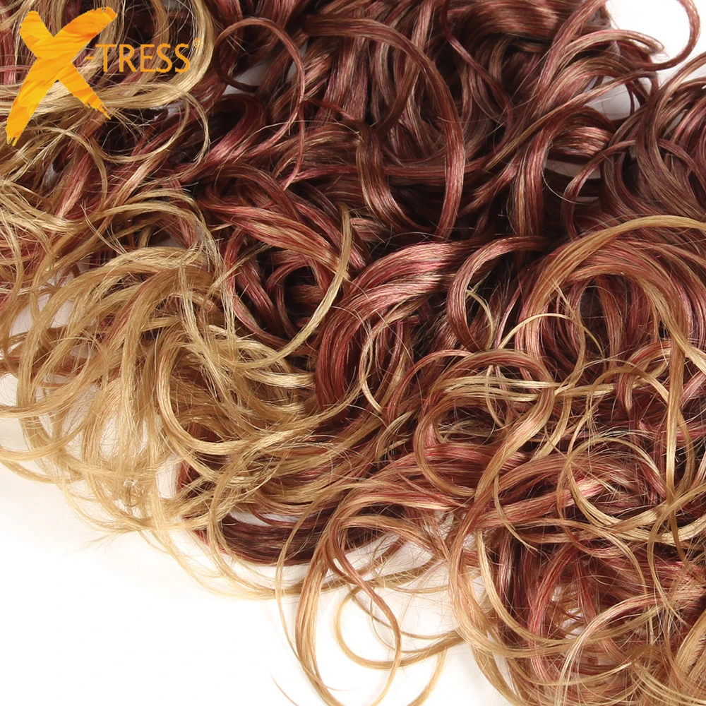 Омбре коричневый бордовый цвет синтетические волосы плетение 4 пряди X TRESS