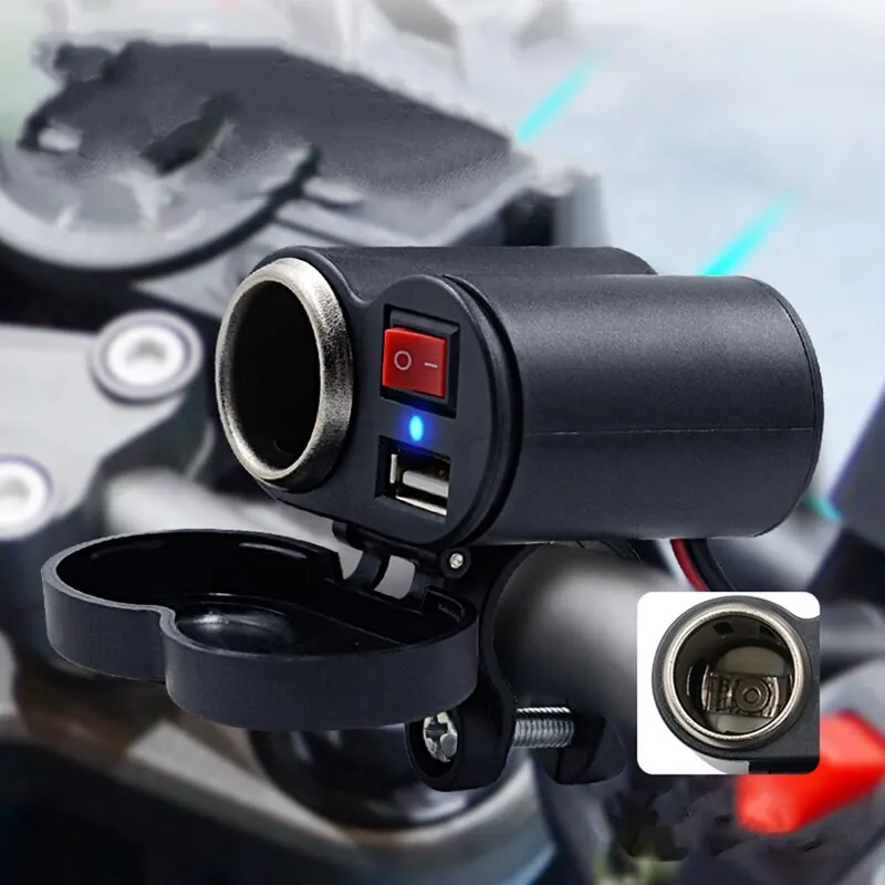 Motorcycle Portage 5V/2A Output USB Charger Power Adapter Dual Ports Socket With Cigarette Lighter Switch 
Motorcycle Portage 5V/2A Output USB Charger Power Adapter Dual Ports Socket With Cigarette Lighter Switch