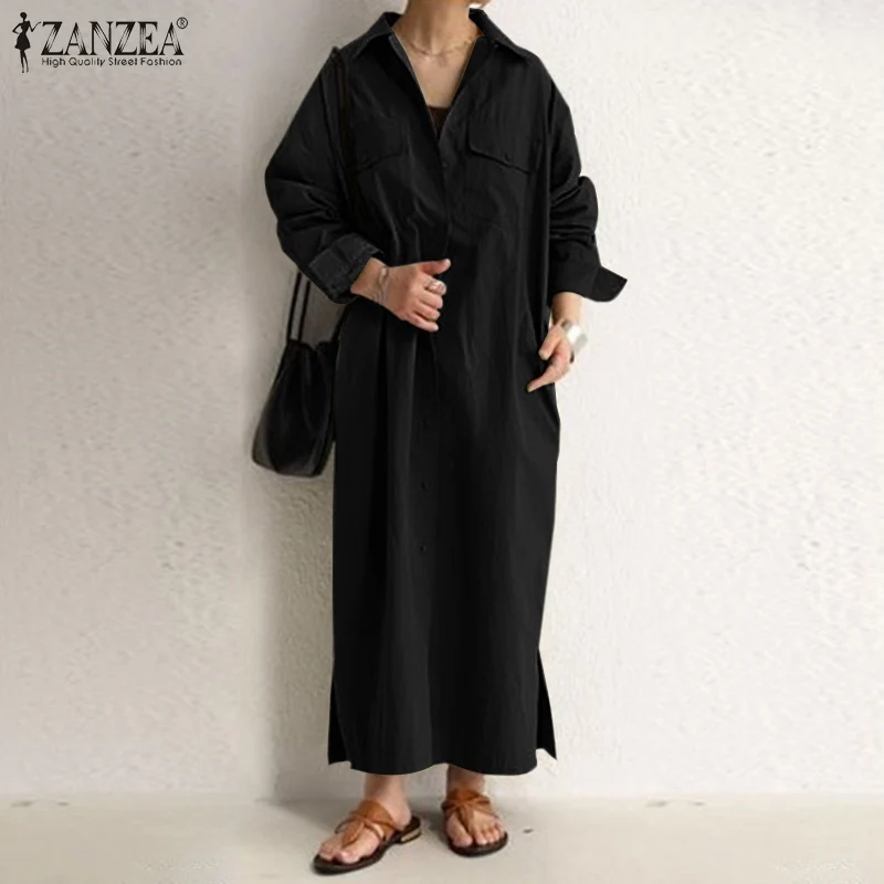 ZANZEA Autumn Sundress Fashion Women Lapel Neck Long Shirt Dress Casual Long Sleeve Buttons Dwon Maxi Vestidos Robe Femme Kaftan
ZANZEA Autumn Sundress Fashion Women Lapel Neck Long Shirt Dress Casual Long Sleeve Buttons Dwon Maxi Vestidos Robe Femme Kaftan