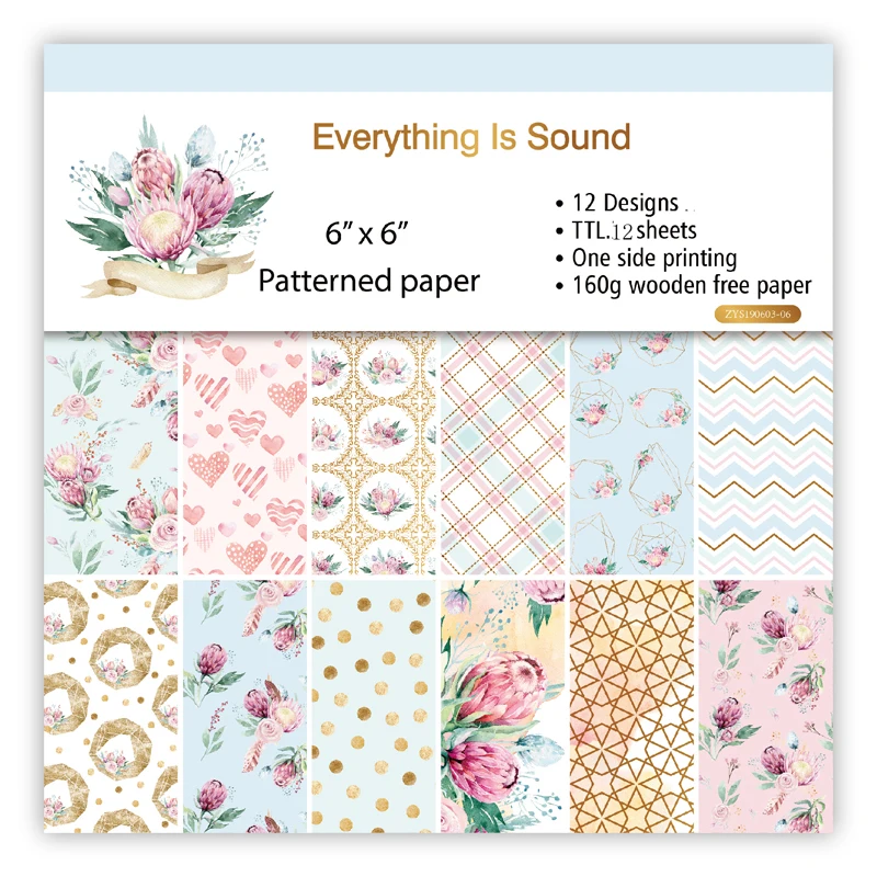 ZFPARTY 12pcs 6" Single-side Printed Everything is sound creative papercraft art paper handmade scrapbooking kit set books
ZFPARTY 12pcs 6" Single-side Printed Everything is sound creative papercraft art paper handmade scrapbooking kit set books