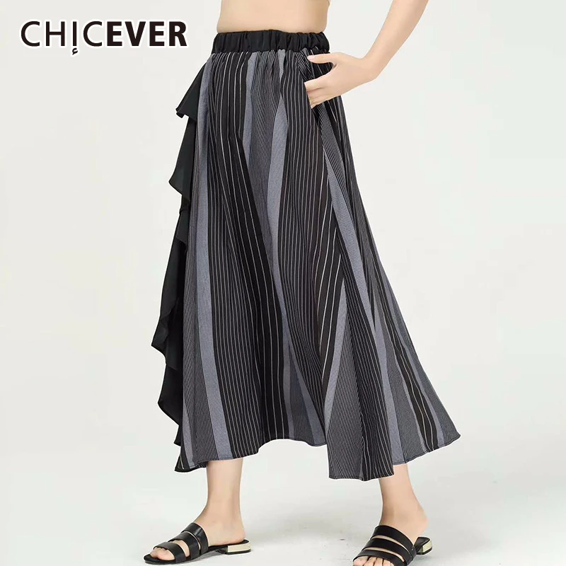 Женская Лоскутная юбка CHICEVER, свободная полосатая миди-юбка с высокой талией и карманами, лето 2020
Женская Лоскутная юбка CHICEVER, свободная полосатая миди-юбка с высокой талией и карманами, лето 2020