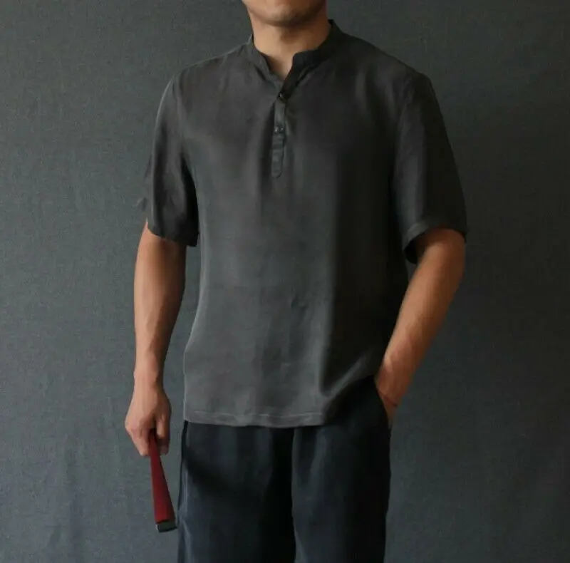 Men Short Sleeve Linen Shirt Loose Summer Casual V-Neck Shirts Tops Summer Size C218
Men Short Sleeve Linen Shirt Loose Summer Casual V-Neck Shirts Tops Summer Size C218