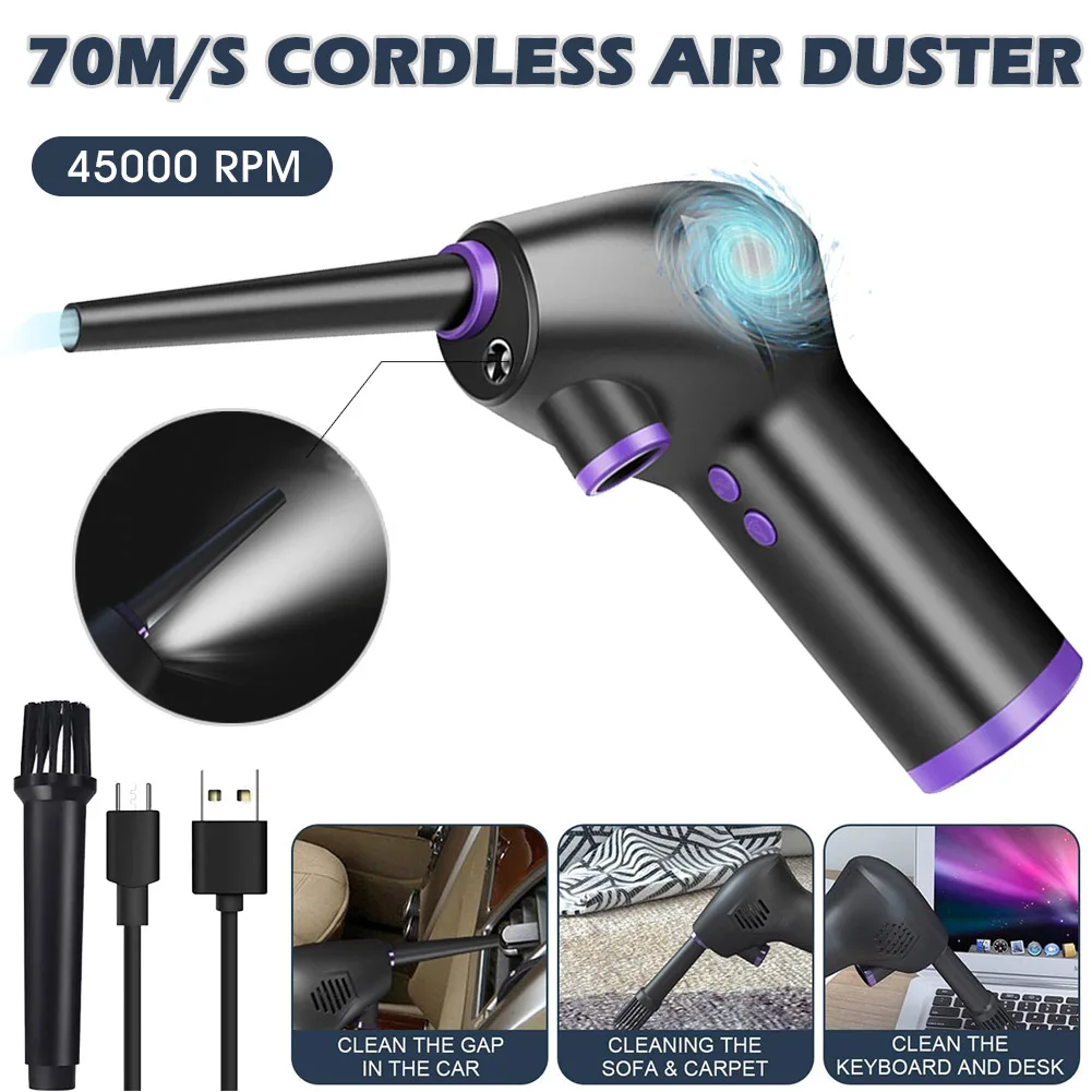 45000 RPM Cordless Air Duster Compressed Air Blower Cleaning Tool For Computer Laptop Keyboard Electronics Cleaning For Camera
45000 RPM Cordless Air Duster Compressed Air Blower Cleaning Tool For Computer Laptop Keyboard Electronics Cleaning For Camera