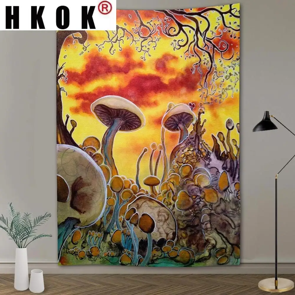 HKOK Psychedelic Tapestry Fantasy Forest Witchcraft Mushroom Tapestries Green Forest Tapzi Wall Hanging Living Room Home Decor
HKOK Psychedelic Tapestry Fantasy Forest Witchcraft Mushroom Tapestries Green Forest Tapzi Wall Hanging Living Room Home Decor