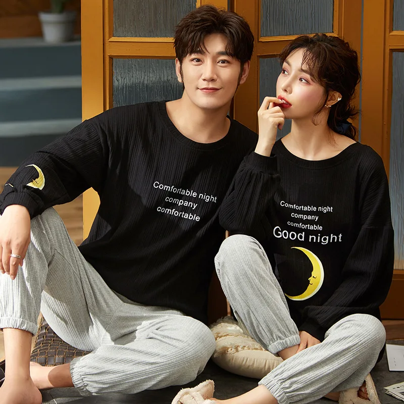 2020 Autumn Winter Couple Pajamas Set Women Long Sleeve Sleepwear Casual Comfortable Cotton Sweet Cute Loungewear Two Piece Set
2020 Autumn Winter Couple Pajamas Set Women Long Sleeve Sleepwear Casual Comfortable Cotton Sweet Cute Loungewear Two Piece Set