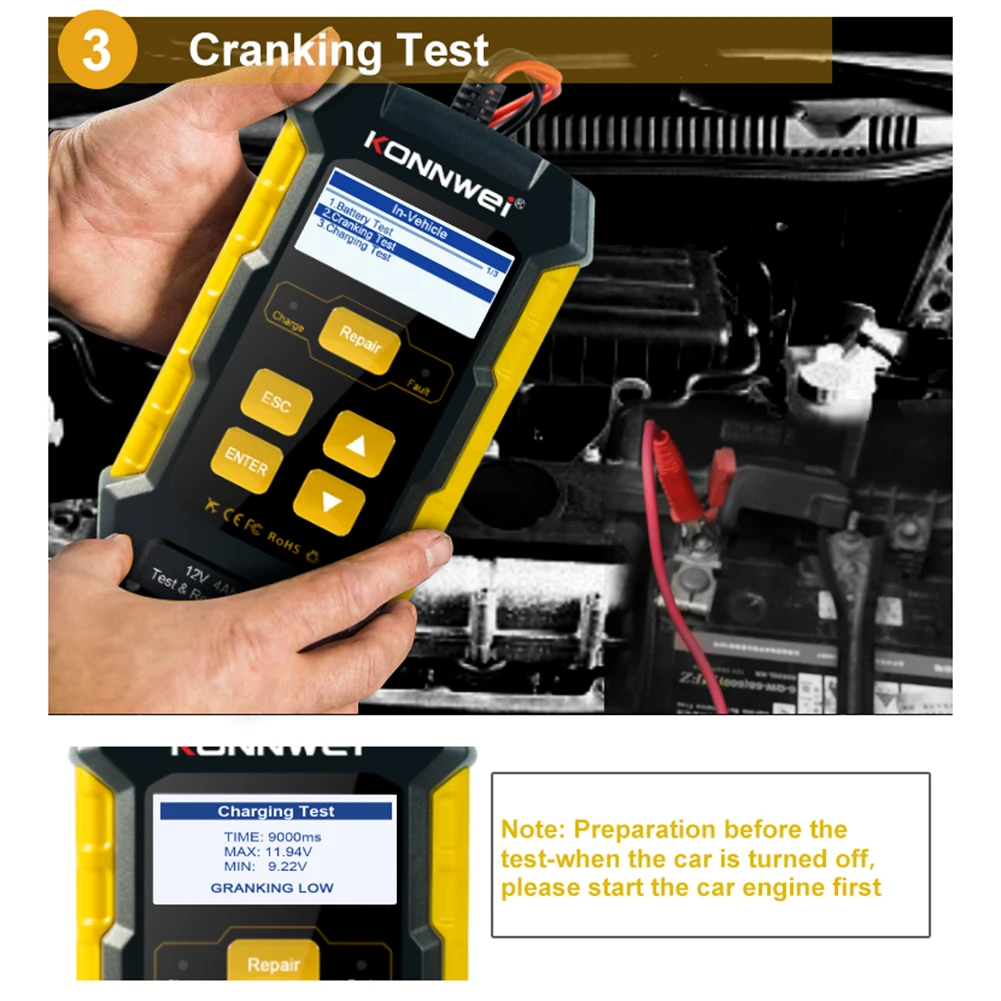 Car Battery Charger And Tester 12V Battery Maintainer For Cranking And Charging Systems For Dropshipping Wholesale Fast Delivery
Car Battery Charger And Tester 12V Battery Maintainer For Cranking And Charging Systems For Dropshipping Wholesale Fast Delivery