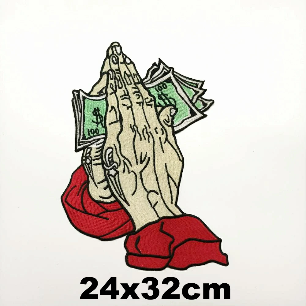 Garment accessory large embroidery big dollar hand cartoon patches for clothing PA-244
Garment accessory large embroidery big dollar hand cartoon patches for clothing PA-244