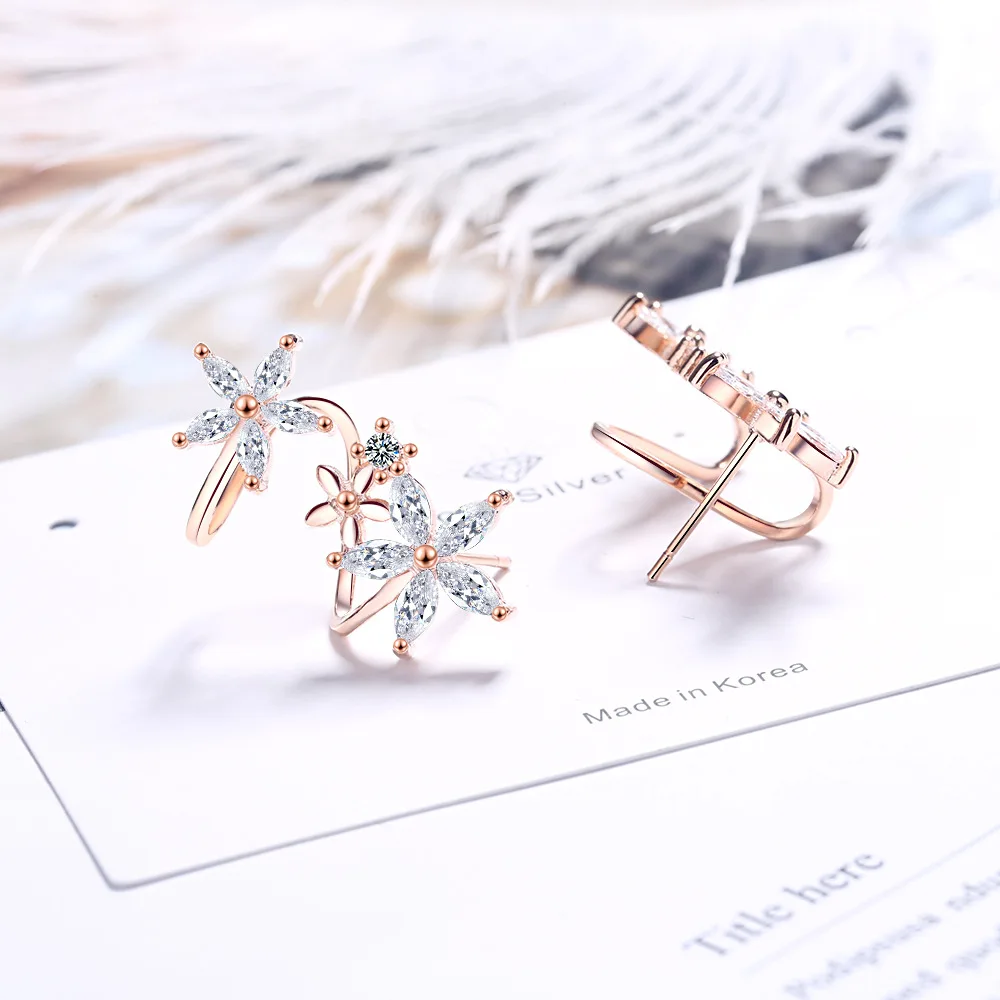 Korean new sweet lady flower curved ear clip zircon Women's earrings temperament all-match Simple Stud earrings fashion jewelry
Korean new sweet lady flower curved ear clip zircon Women's earrings temperament all-match Simple Stud earrings fashion jewelry