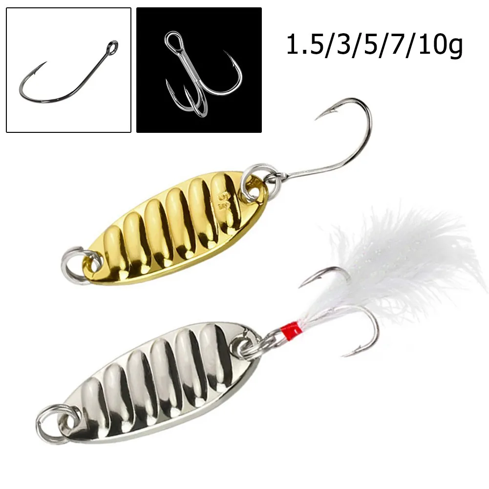 1pc Fishing Spoon Lure Treble Feather Hooks VIB Vibration Spinner Baits 6cm 1.5g 3g 5g 7g 10g Spinner Bass Silver Gold Tackle
1pc Fishing Spoon Lure Treble Feather Hooks VIB Vibration Spinner Baits 6cm 1.5g 3g 5g 7g 10g Spinner Bass Silver Gold Tackle