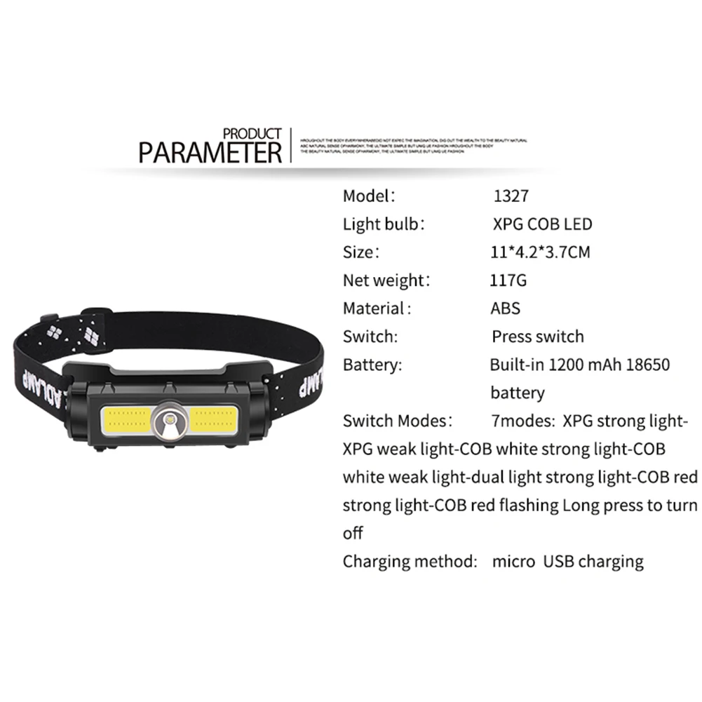 LED XPG COB Headlight 7 Modes Waterproof Camping Outdoor Working Front Lamp Biking Hiking Portable Spotlight Bicycle Night Light
LED XPG COB Headlight 7 Modes Waterproof Camping Outdoor Working Front Lamp Biking Hiking Portable Spotlight Bicycle Night Light