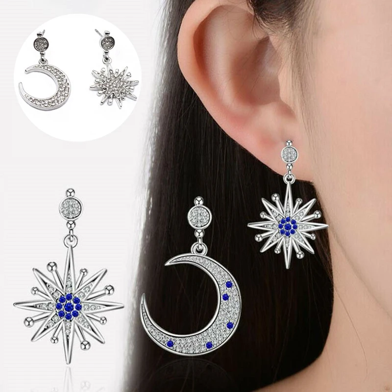 Fashion A Pair/set for Women Jewelry Star Moon Two different Beautiful Earrings
Fashion A Pair/set for Women Jewelry Star Moon Two different Beautiful Earrings