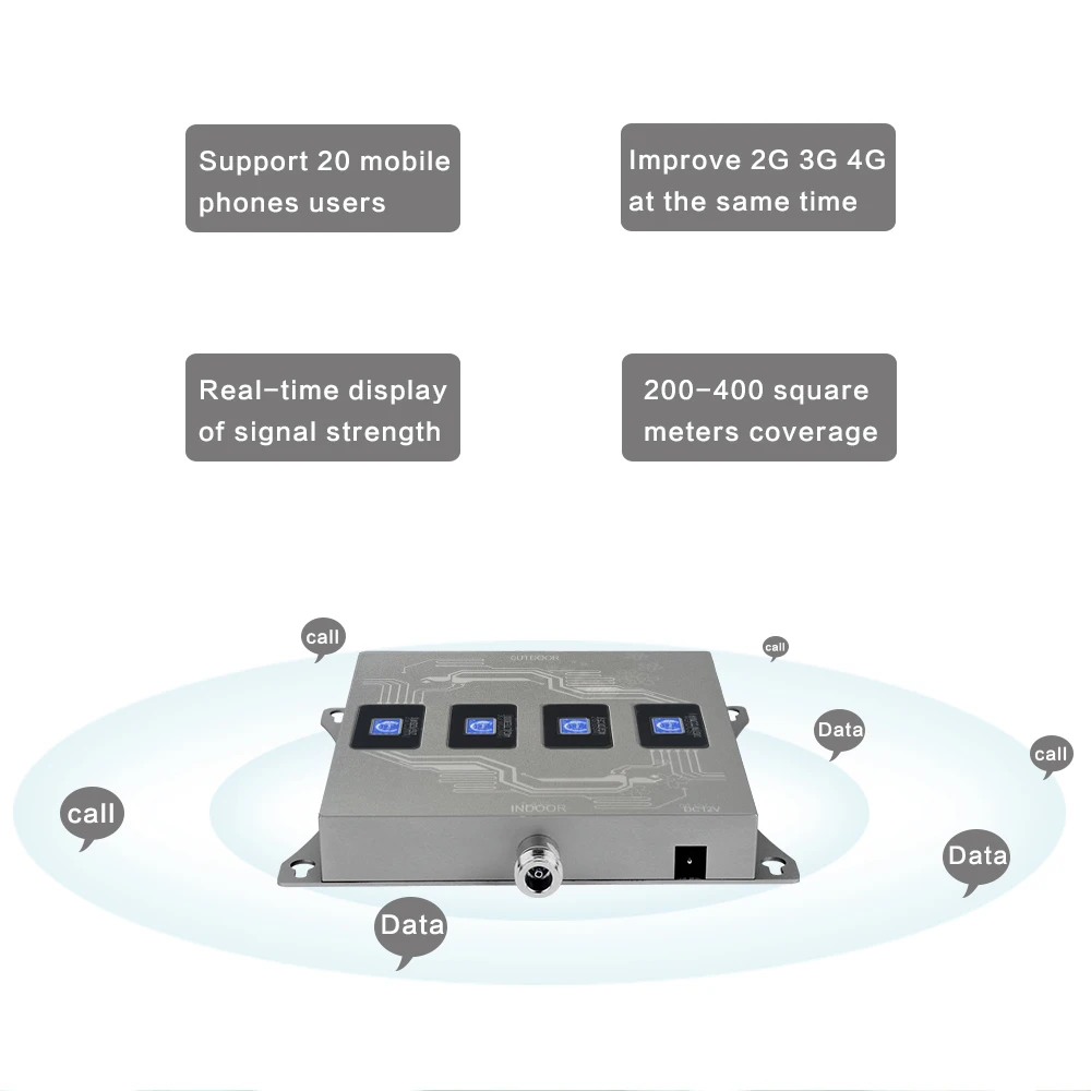 4 Bands Cellular Signal Amplifier GSM 2G 3G 4G Repeater Mobile Phone Signal Booster LTE 800 900 1800 2100 Cellular Amplifier
4 Bands Cellular Signal Amplifier GSM 2G 3G 4G Repeater Mobile Phone Signal Booster LTE 800 900 1800 2100 Cellular Amplifier