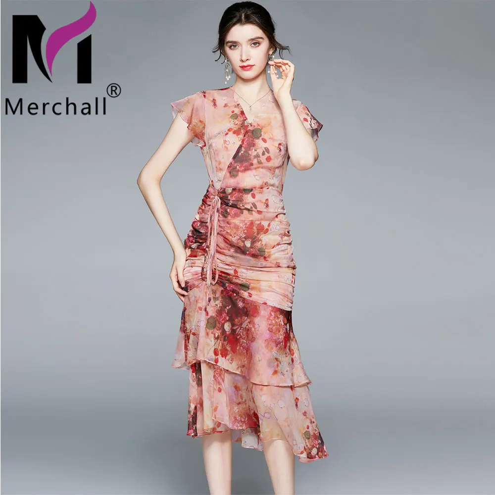 Vintage Flower Party Dress Female Elegant V Neck Ruffled Sleeve Ruched Sexy Package Hip Flower Print Midi Summer Dresses M71804
Vintage Flower Party Dress Female Elegant V Neck Ruffled Sleeve Ruched Sexy Package Hip Flower Print Midi Summer Dresses M71804