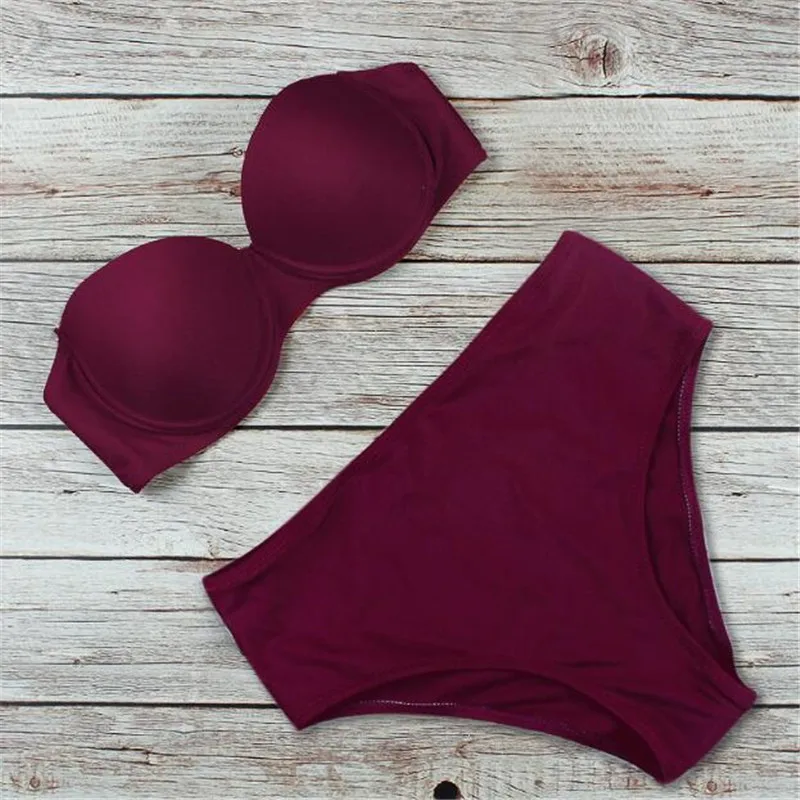 Women's Solid Color Bikini Set Sexy Strapless Split Style 2Pcs Swimsuit for Vacation High Waist Bikini 2021 New Women Swimwear
Women's Solid Color Bikini Set Sexy Strapless Split Style 2Pcs Swimsuit for Vacation High Waist Bikini 2021 New Women Swimwear